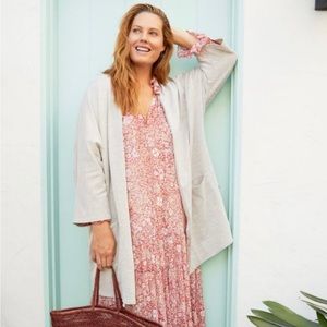 NWT: DONNI Ribbed Oversized Open Cardigan Sweater Coat/Duster in Sandwash, OSFA